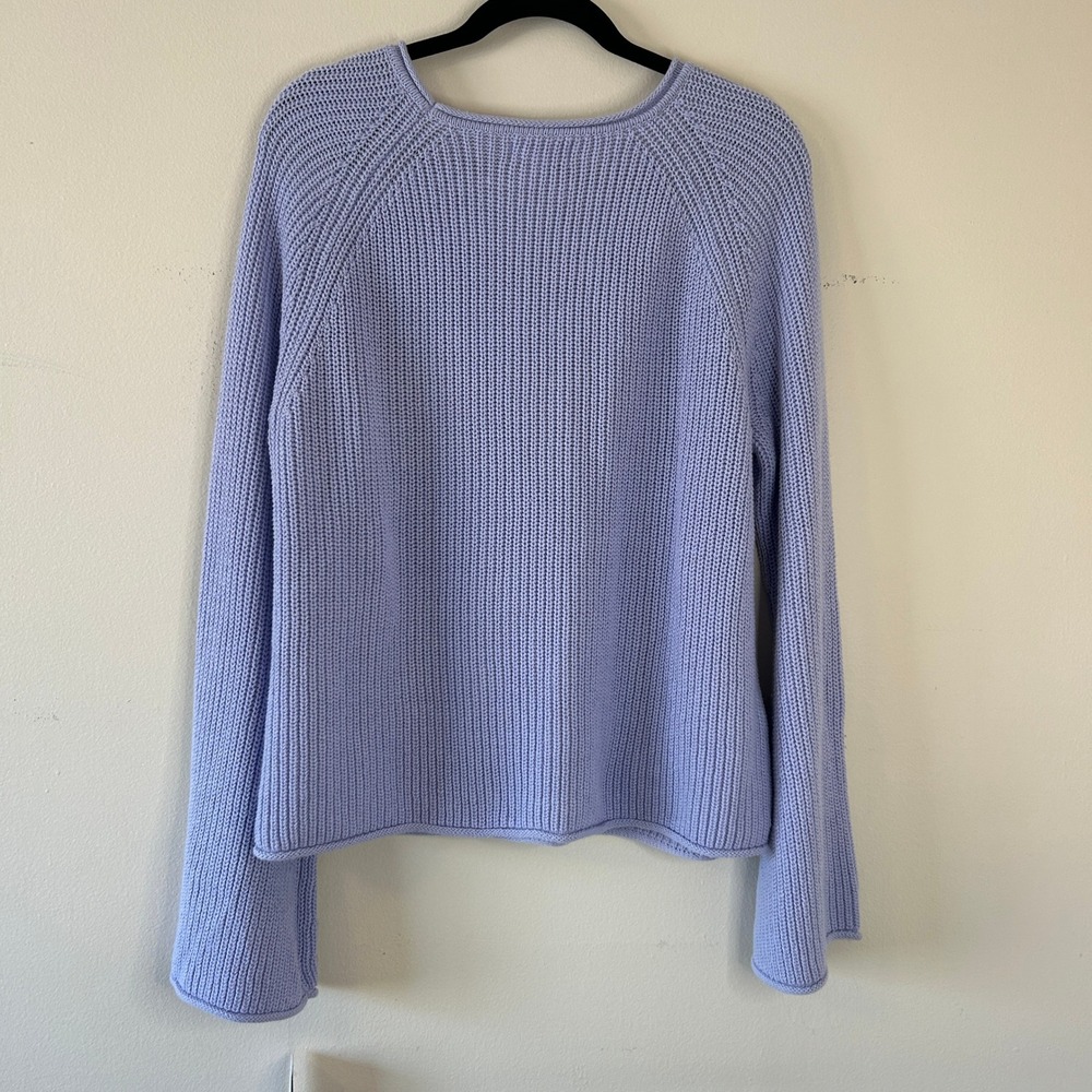 Morgan Taylor Women's Lavender Ribbed Knit Bell Sleeve Sweater Size L - Picture 5 of 6